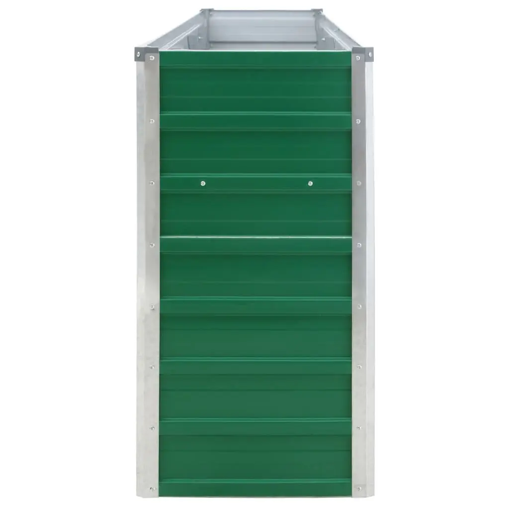 Raised Garden Bed Galvanised Steel 320x40x77cm Green Outdoor