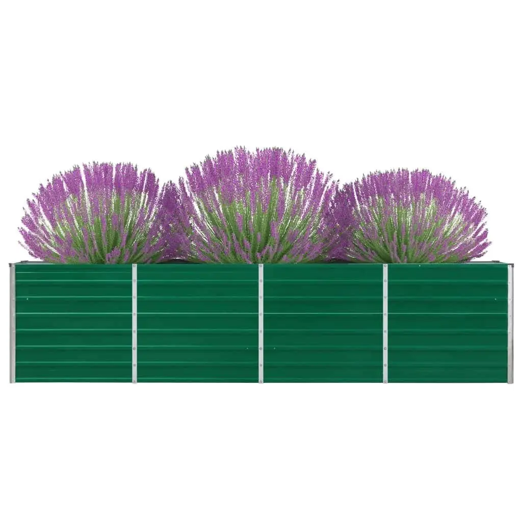 Raised Garden Bed Galvanised Steel 320x40x77cm Green Outdoor