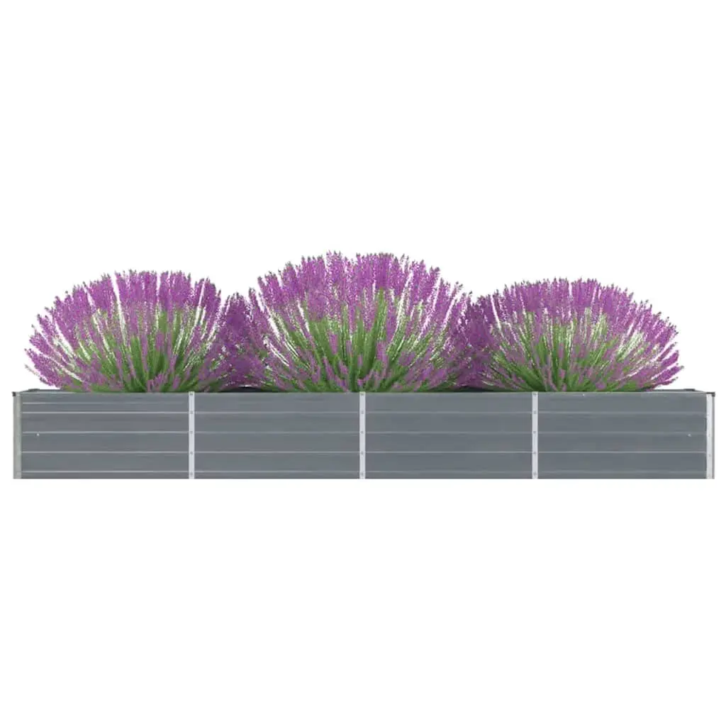 Metal Raised Garden Bed 320x40x45cm Grey