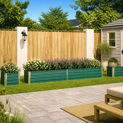 Durable Metal Raised Garden Bed Planter Box Green 320x40x45cm