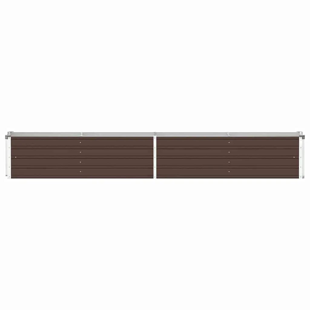 Raised Garden Bed Galvanised Steel 320 x 40 x 45 cm Brown