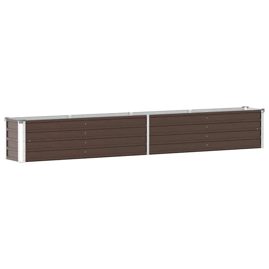 Raised Garden Bed Galvanised Steel 320 x 40 x 45 cm Brown