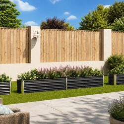 Exceptional Anthracite Steel Raised Garden Bed 320x40x45cm