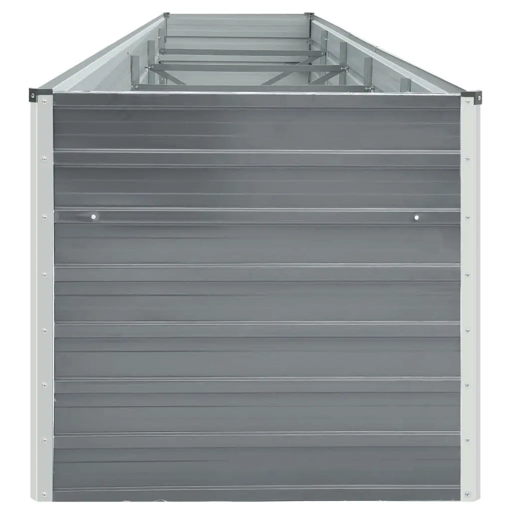 Garden Raised Bed Galvanised Steel 400 x 80 x 45 cm Grey