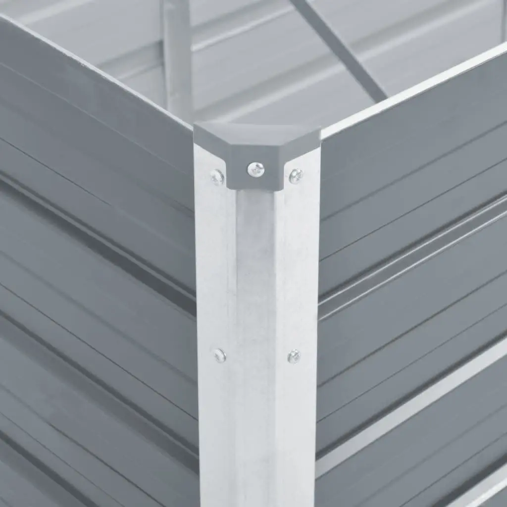 Garden Raised Bed Galvanised Steel 400 x 80 x 45 cm Grey