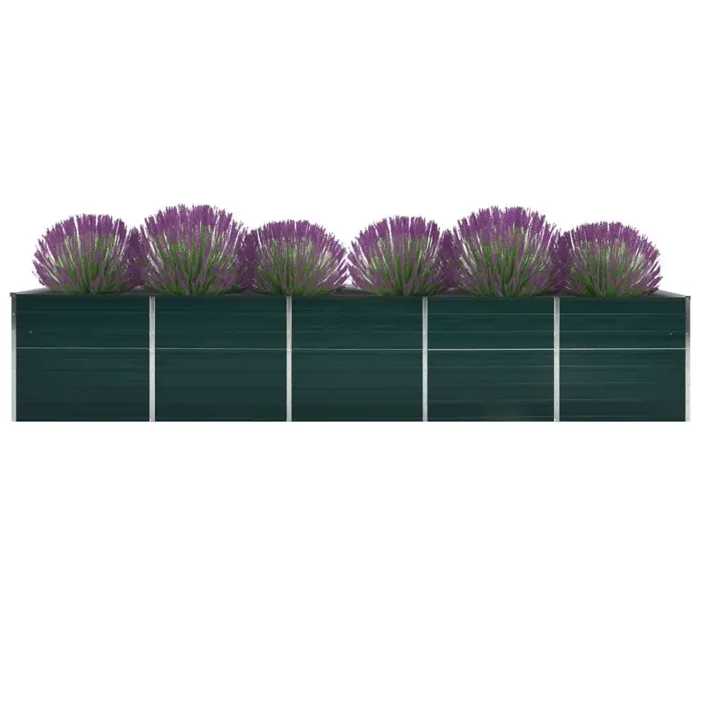 Raised Garden Bed Galvanised Steel 400 x 80 x 45 cm Green