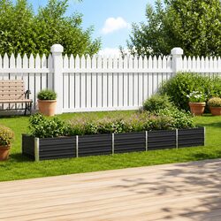 Premium Galvanised Steel Raised Garden Bed 400x80x45 cm