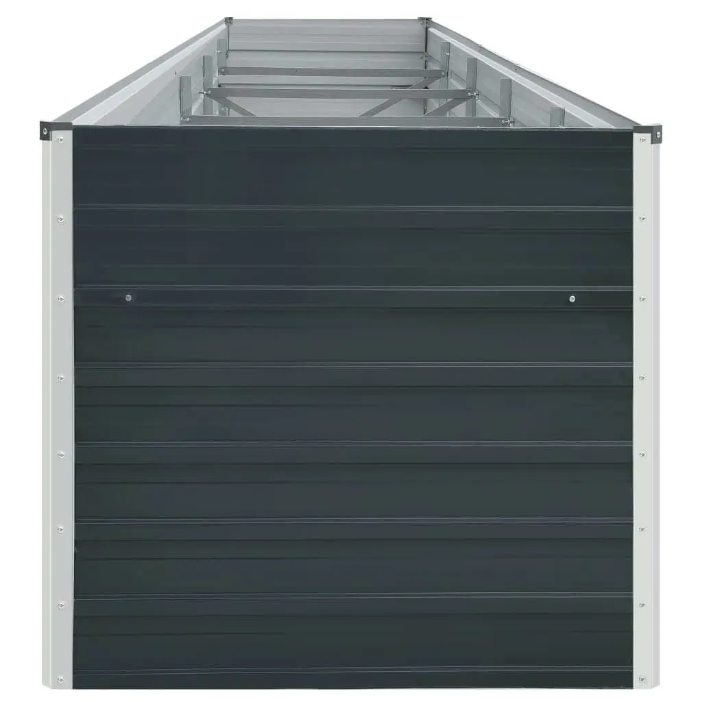 Raised Garden Bed Galvanised Steel 400 x 80 x 77 cm Anthracite