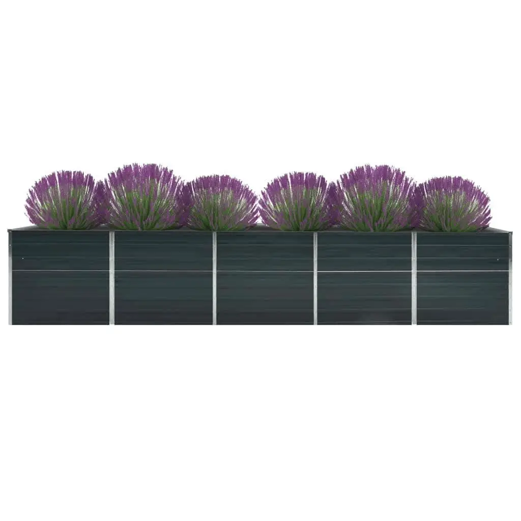 Raised Garden Bed Galvanised Steel 400 x 80 x 77 cm Anthracite