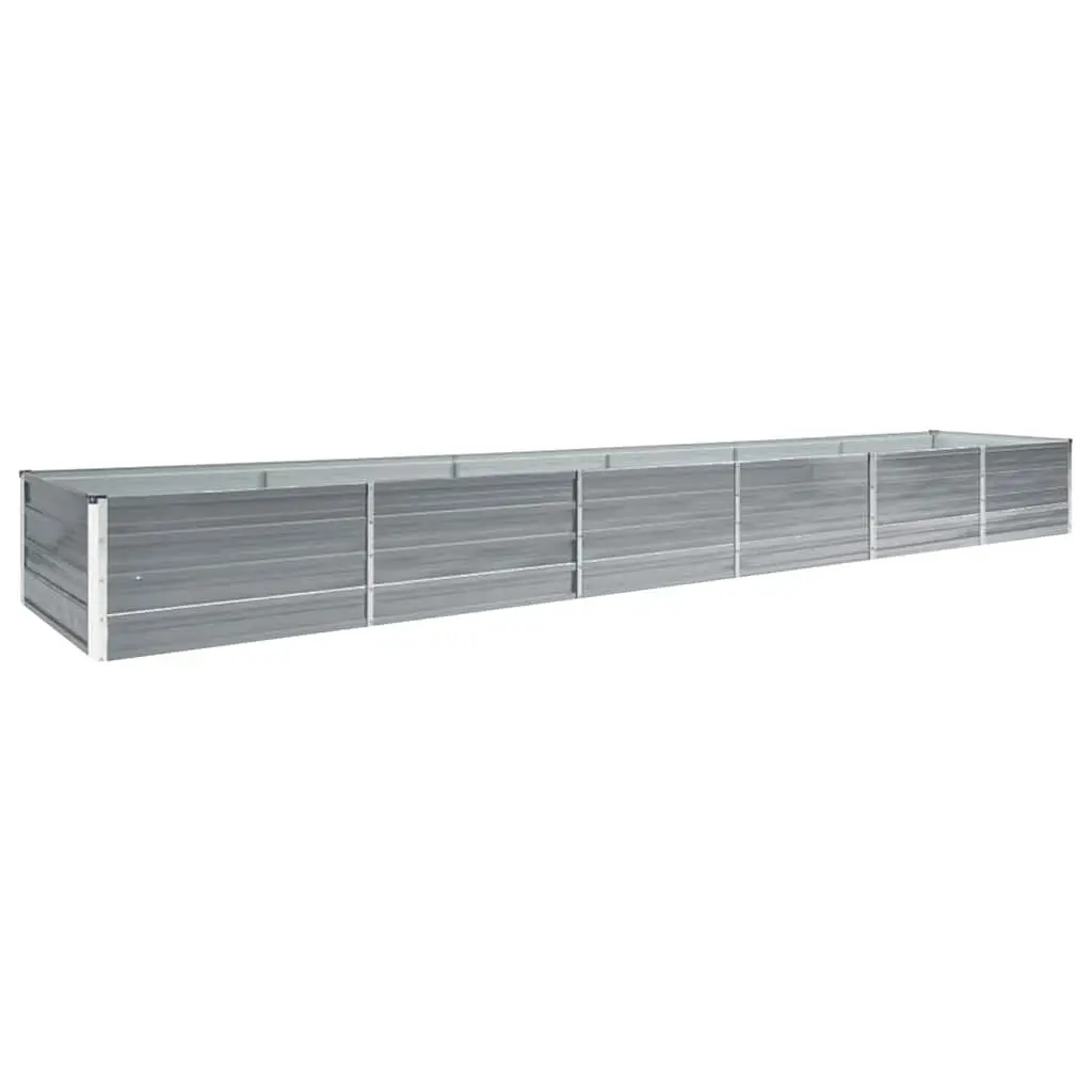 Garden Raised Bed Galvanised Steel 480 x 80 x 45 cm Grey