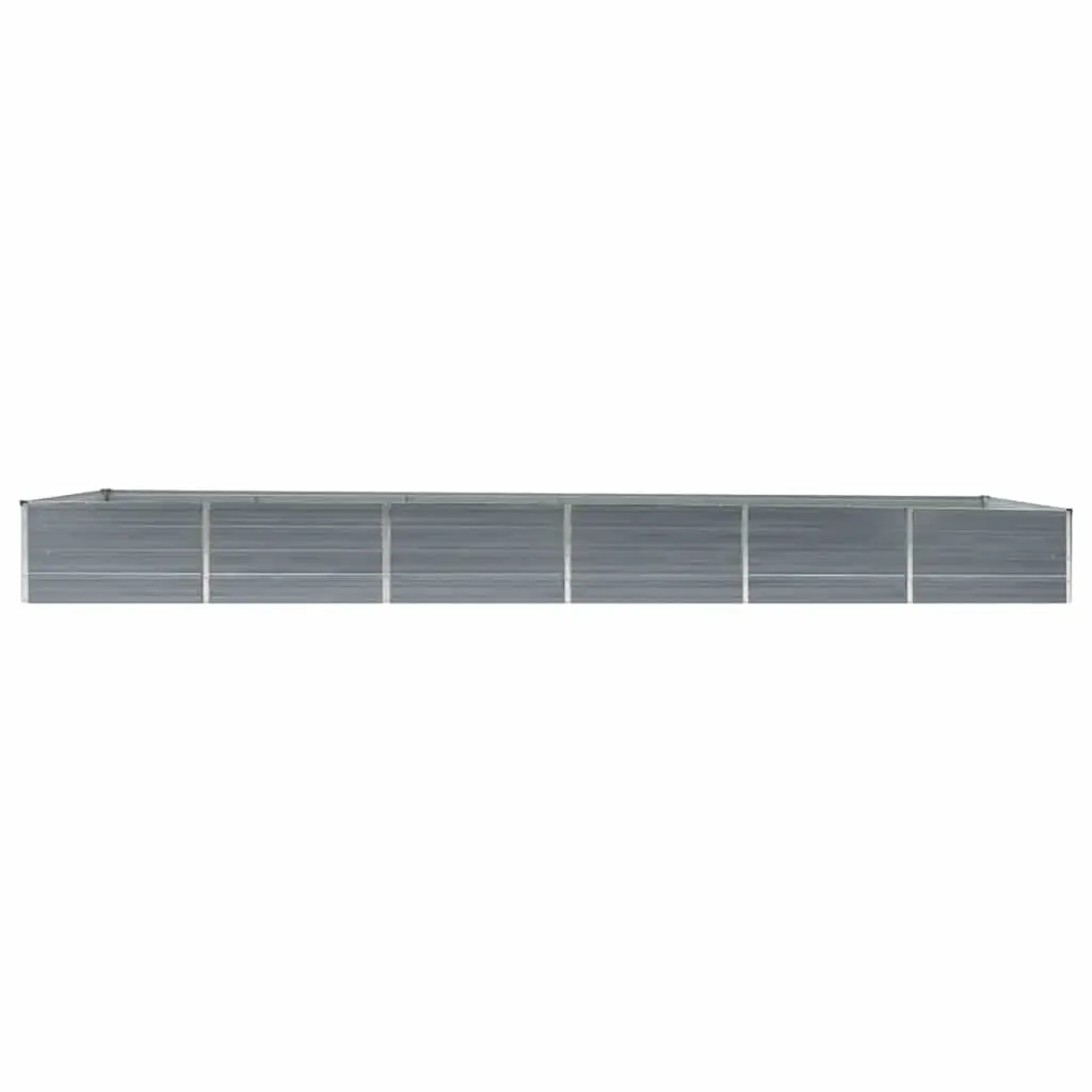 Garden Raised Bed Galvanised Steel 480 x 80 x 45 cm Grey