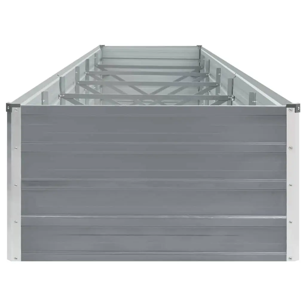 Garden Raised Bed Galvanised Steel 480 x 80 x 45 cm Grey