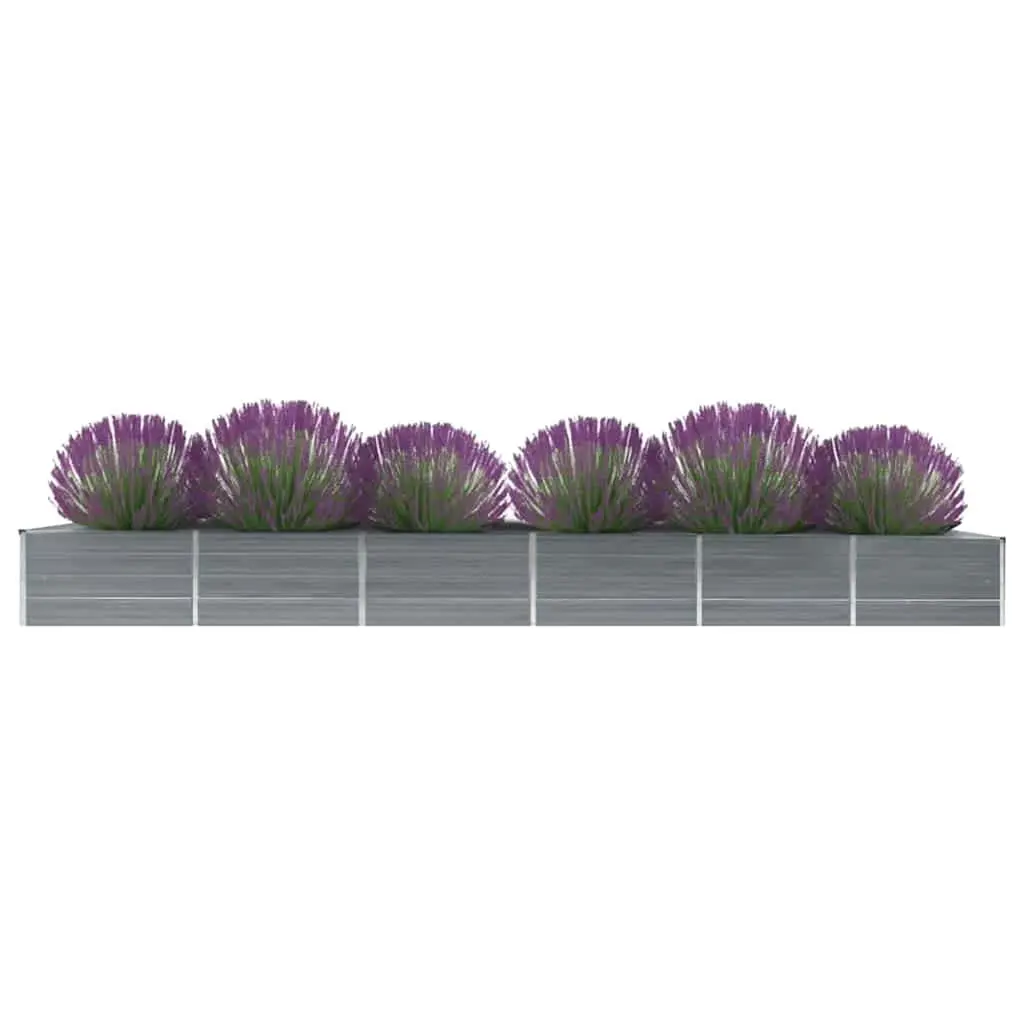 Garden Raised Bed Galvanised Steel 480 x 80 x 45 cm Grey
