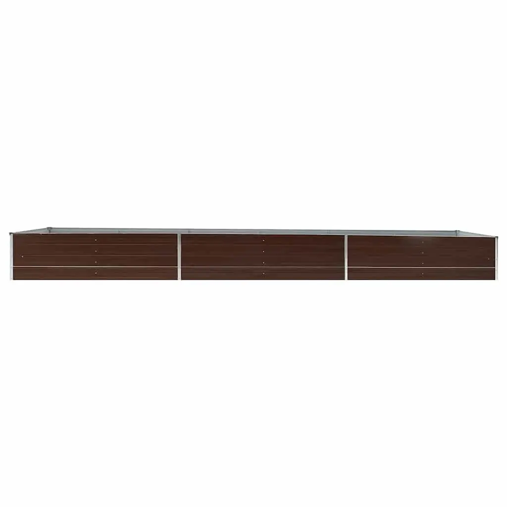 Raised Garden Bed Galvanised Steel 480 x 80 x 45 cm Brown