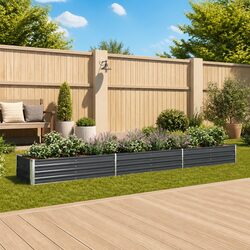 Durable Galvanised Steel Raised Garden Bed 480x80x45cm