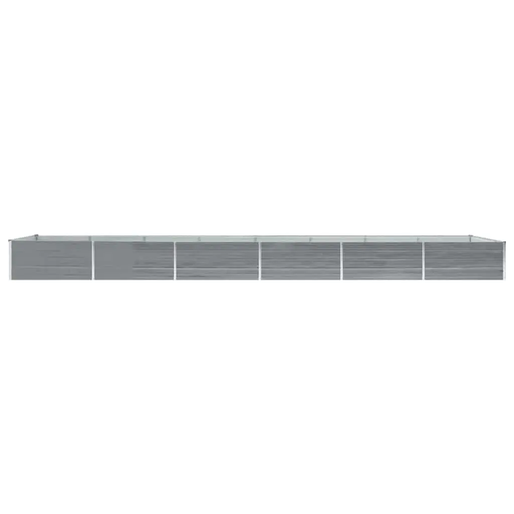Galvanised Steel Garden Raised Bed Outdoor Planter Box Grey 600 x 80 x 45 cm