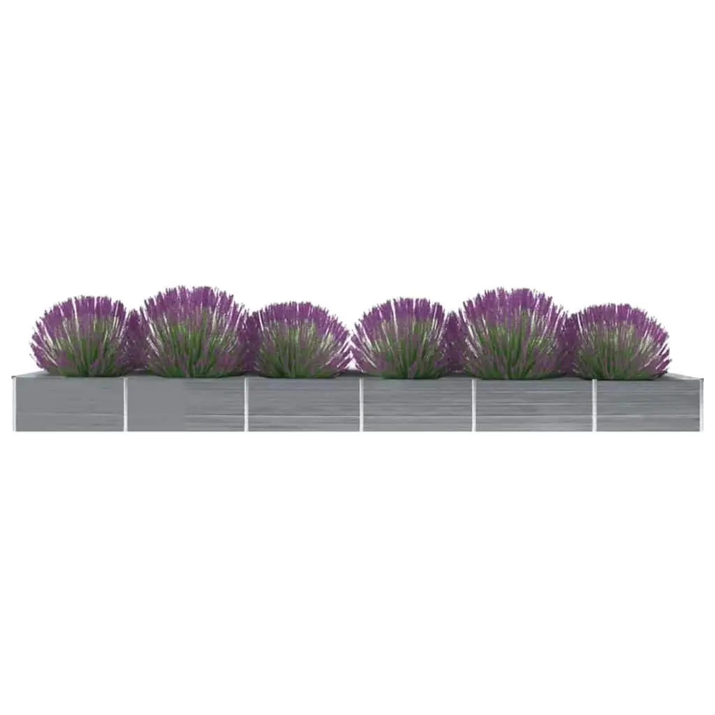 Galvanised Steel Garden Raised Bed Outdoor Planter Box Grey 600 x 80 x 45 cm