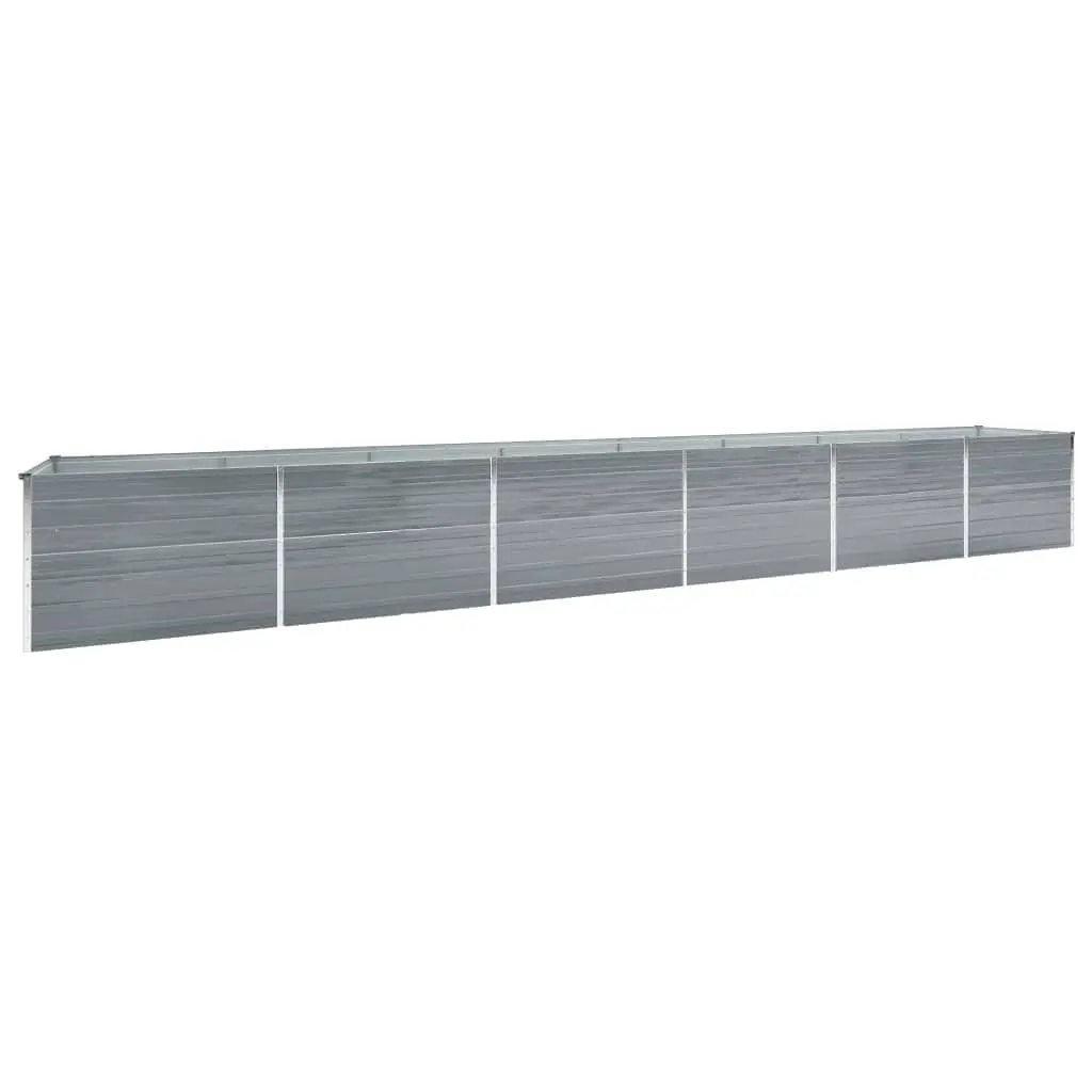 Raised Garden Bed Planter Box Galvanised Steel 600 x 80 x 77 cm Grey