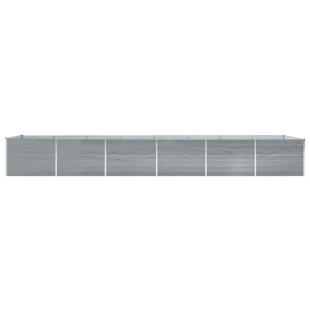 Raised Garden Bed Planter Box Galvanised Steel 600 x 80 x 77 cm Grey