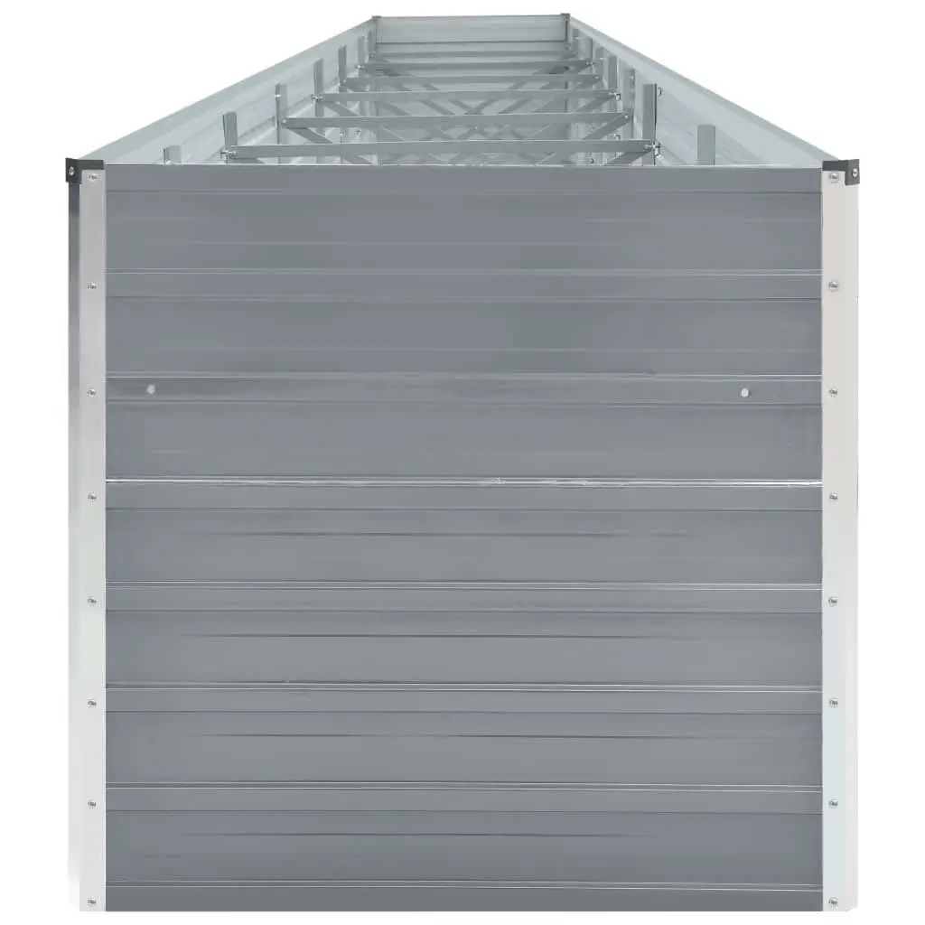 Raised Garden Bed Planter Box Galvanised Steel 600 x 80 x 77 cm Grey