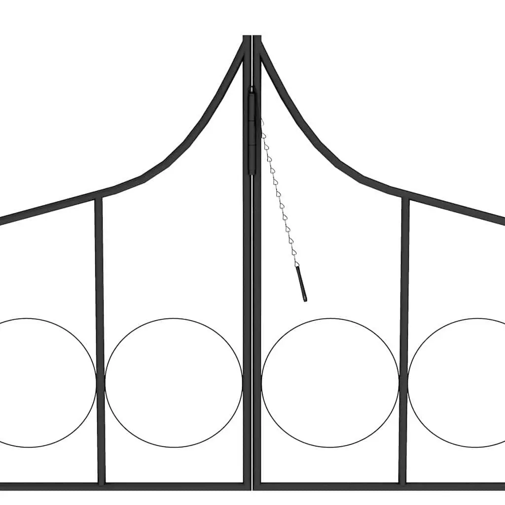 Black Garden Arch with Gate for Climbing Plants