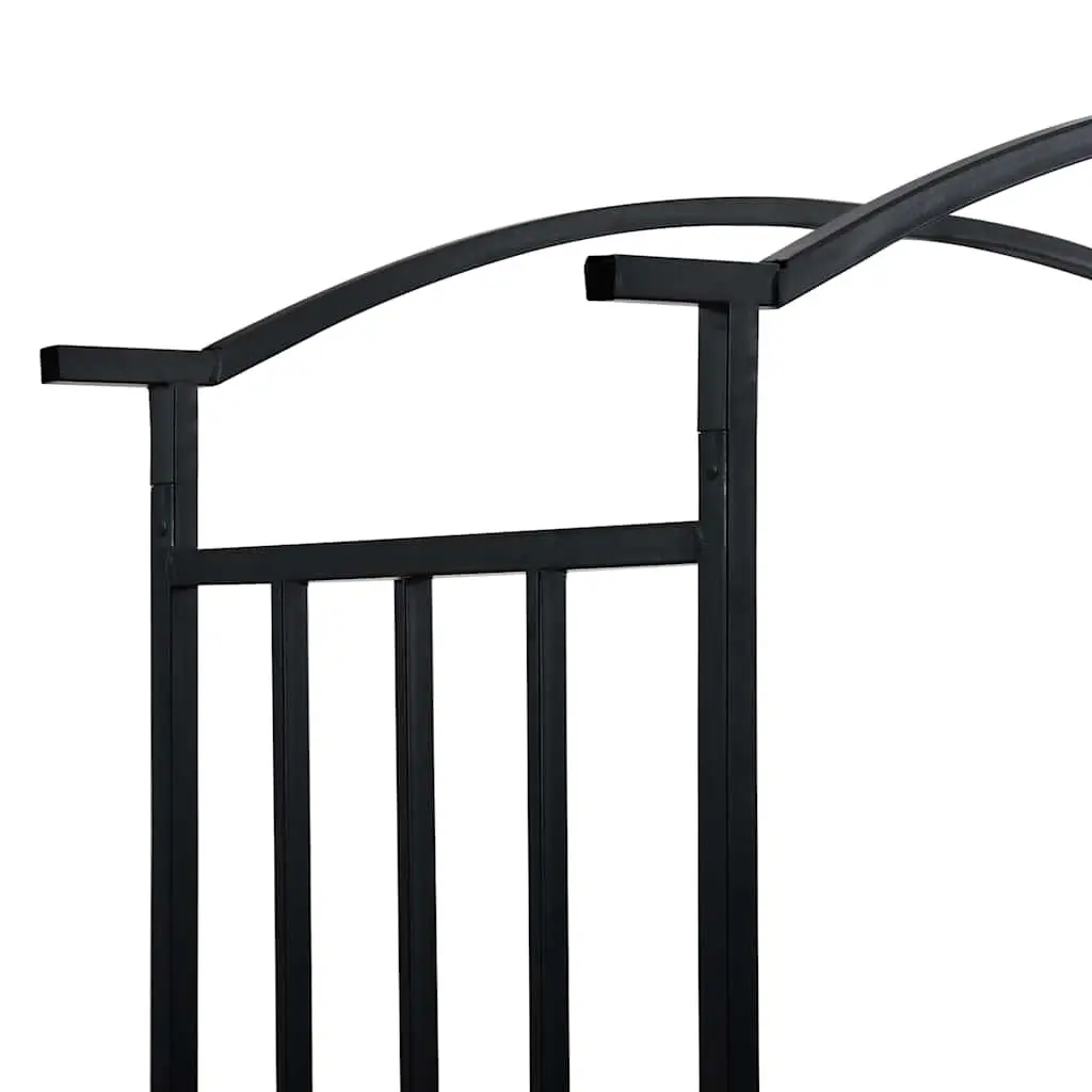 Black Garden Arch with Bench for Climbing Plants