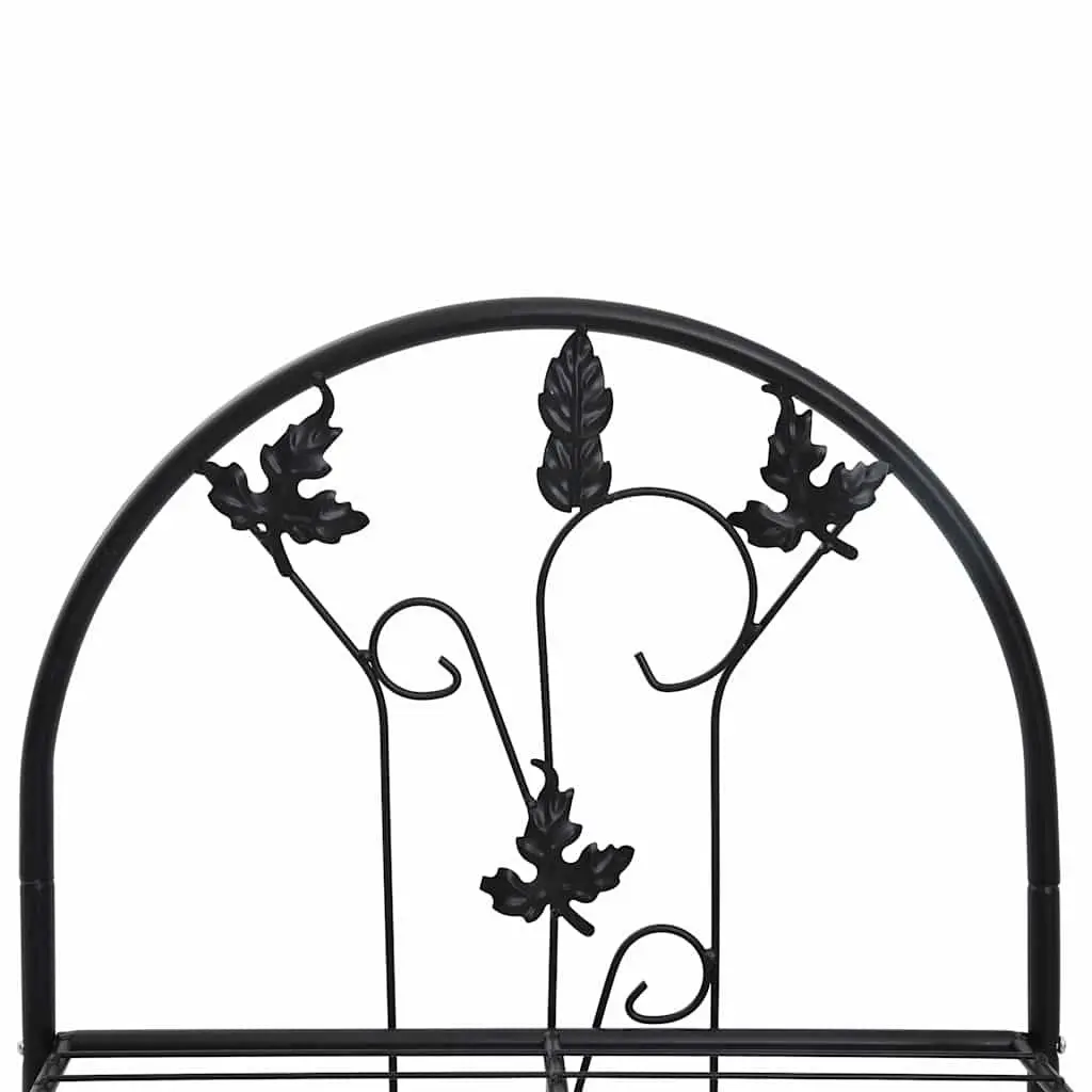 3-Layer Plant Stand Rack Black Iron Shelf Display Garden Patio Balcony Indoor