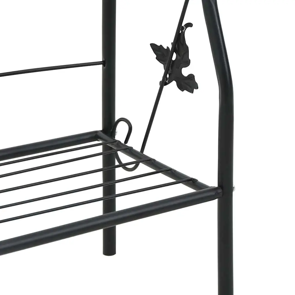 3-Layer Plant Stand Rack Black Iron Shelf Display Garden Patio Balcony Indoor
