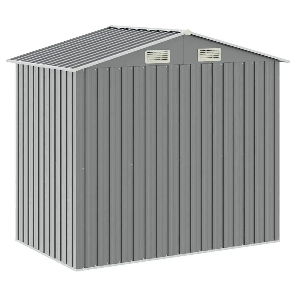 Garden Shed Galvanised Iron 205 x 130 x 183 cm Grey Outdoor Storage House