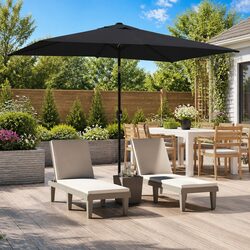 Durable Garden Parasol Outdoor Sunshade Umbrella 300x200cm