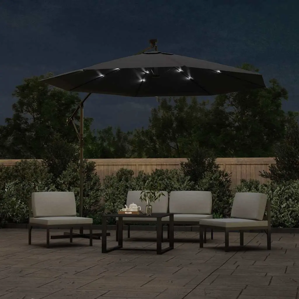 Cantilever Garden Parasol 300cm with LED Lights