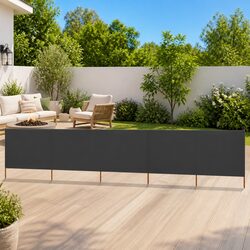 Durable 5-Panel Folding Wind Screen in Anthracite 600x80cm