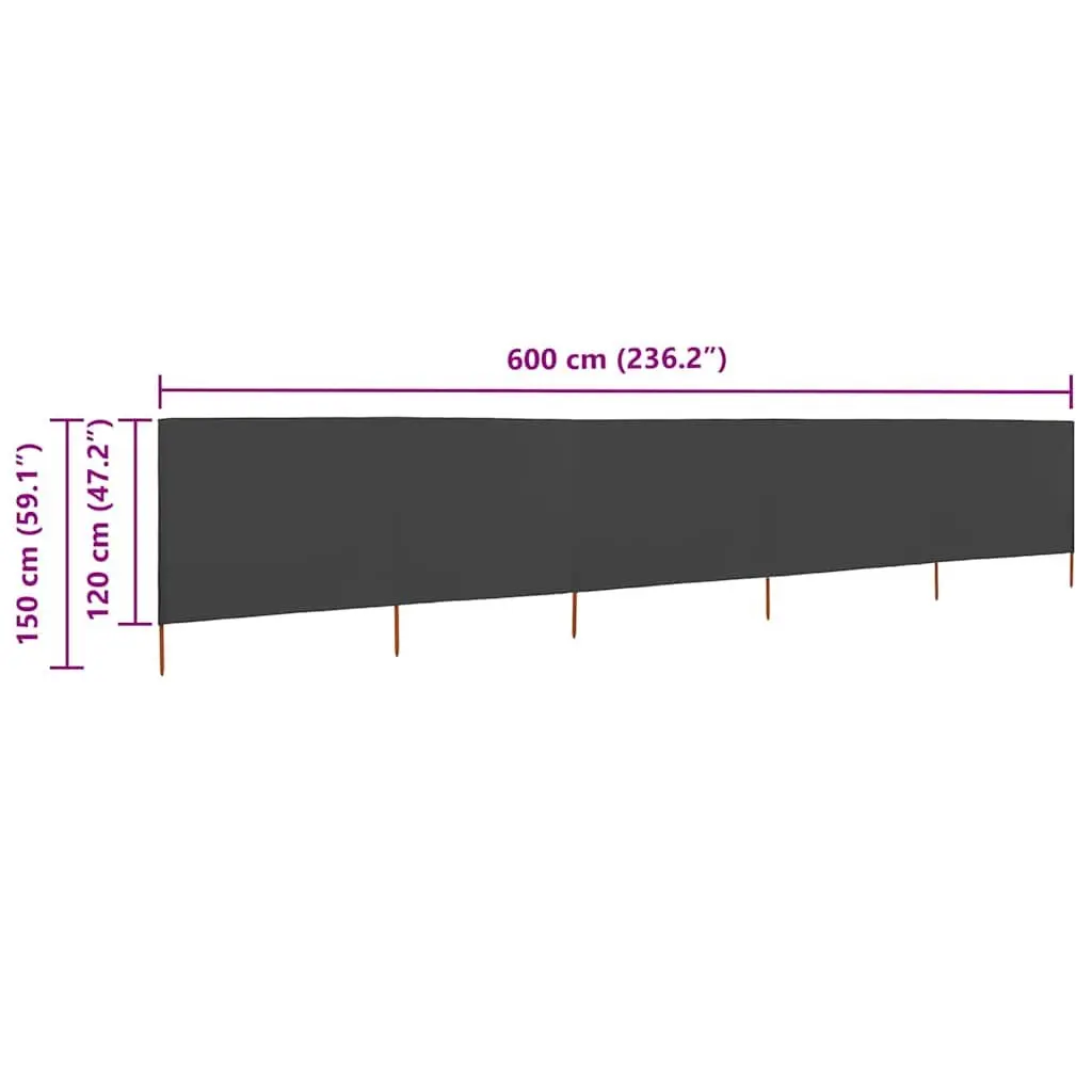 5-Panel Folding Wind Screen for Outdoor Areas