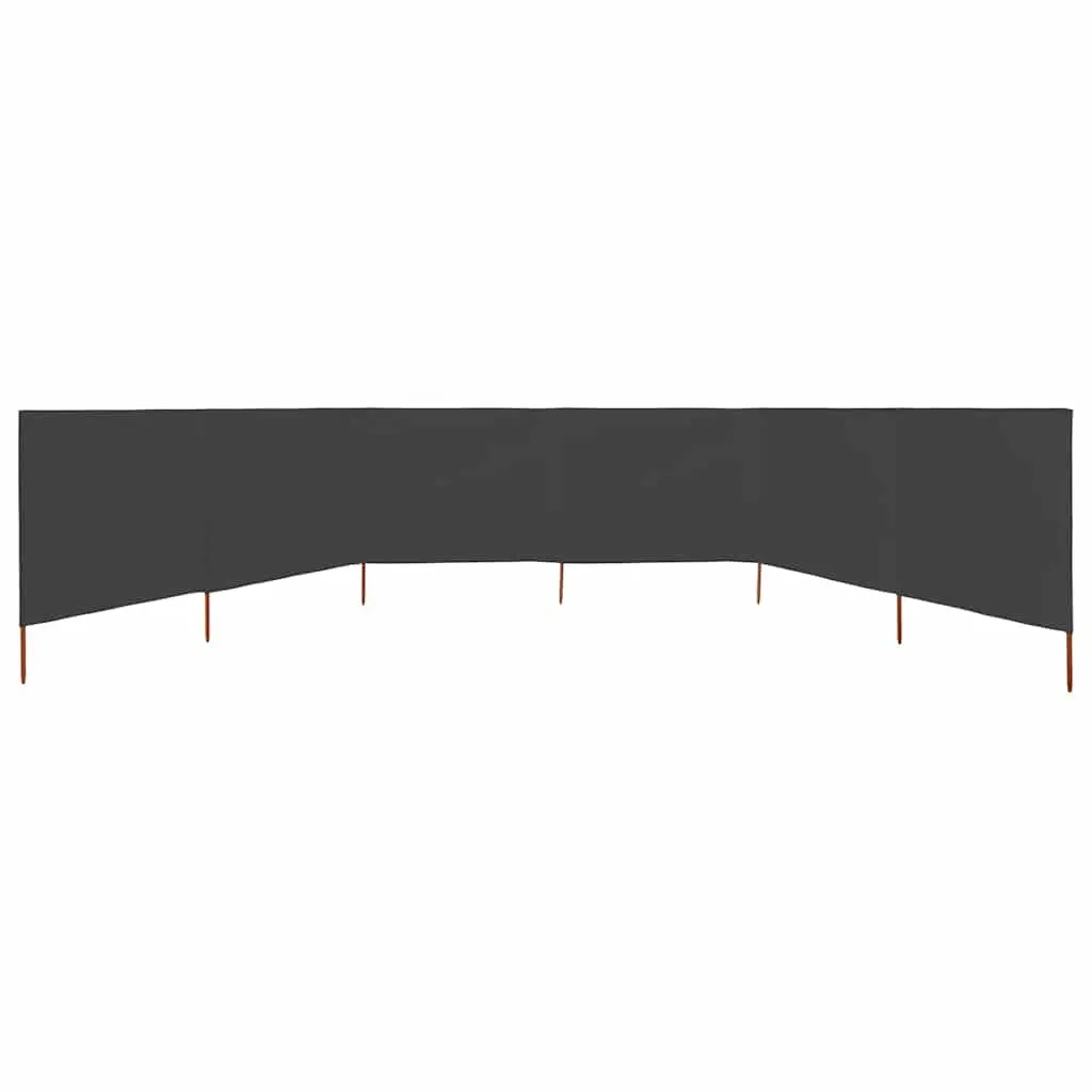 6-Panel Folding Wind Screen Anthracite 800x160cm