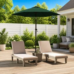 Durable Green Garden Parasol 200x224cm with Crank and Tilt