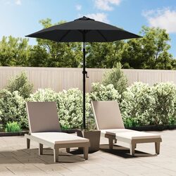 Premium Garden Parasol Anthracite 200x224cm with Crank Tilt