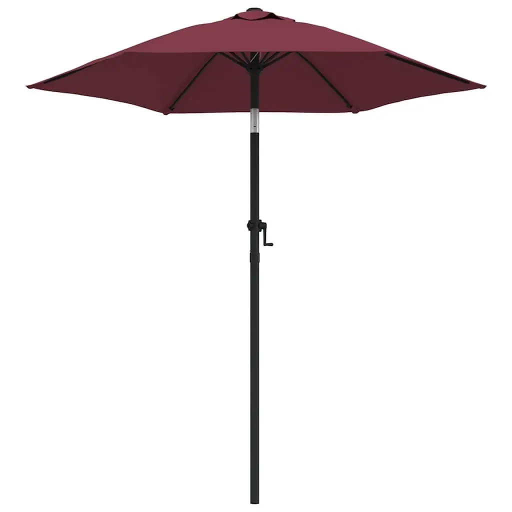 Outdoor Parasol Polyester 200x224cm Red Burgundy Crank Tilt Garden Umbrella Shade