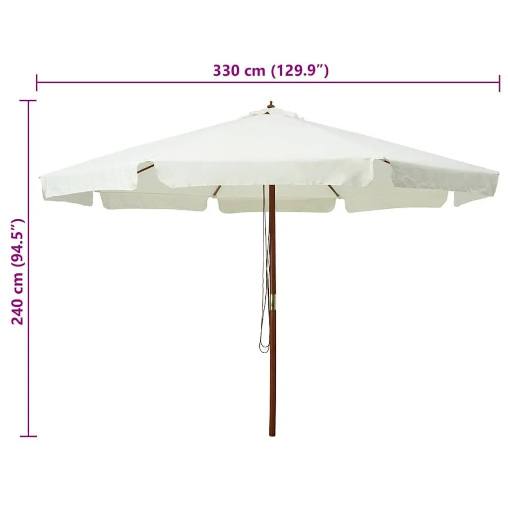 Garden Parasol with 330cm Wooden Pole