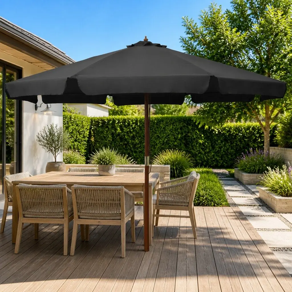 Garden Parasol Umbrella with Wooden Pole 330cm