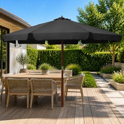 Premium Garden Parasol Umbrella with Wooden Pole 330cm