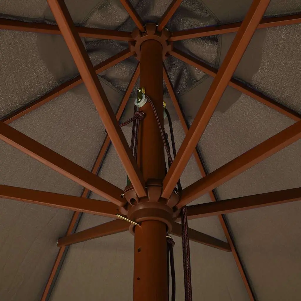 Outdoor Umbrella with Wooden Pole 330cm Taupe Shade
