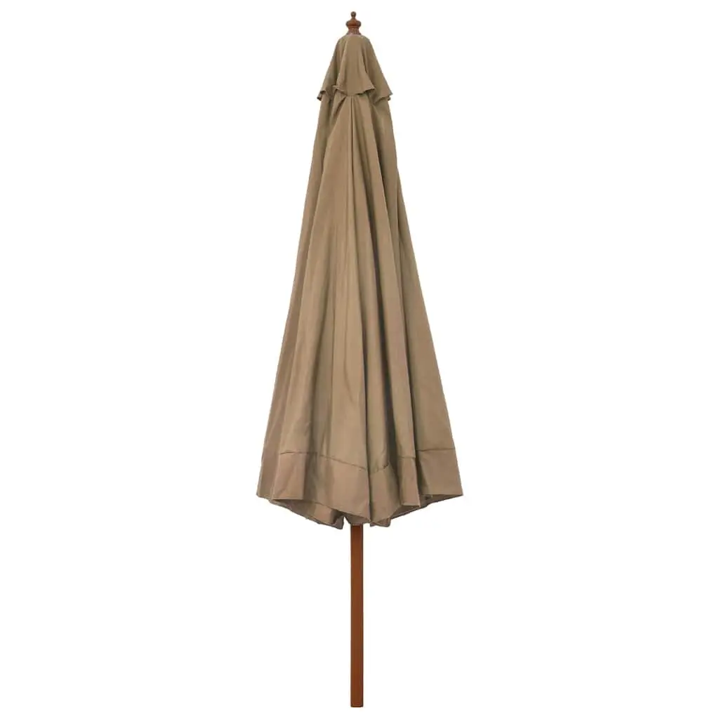 Outdoor Umbrella with Wooden Pole 330cm Taupe Shade