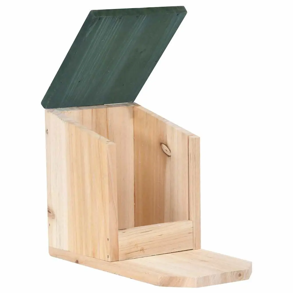 Wooden Squirrel House Set for Garden Feeding