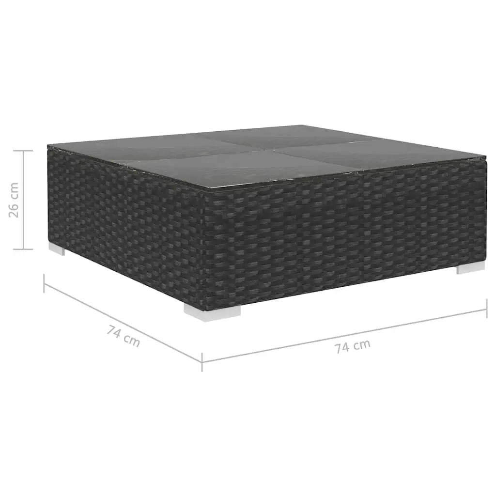 7-Piece Poly Rattan Garden Lounge Set with Cushions