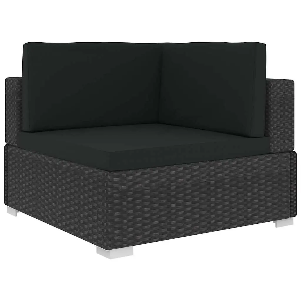 7-Piece Poly Rattan Garden Lounge Set with Cushions