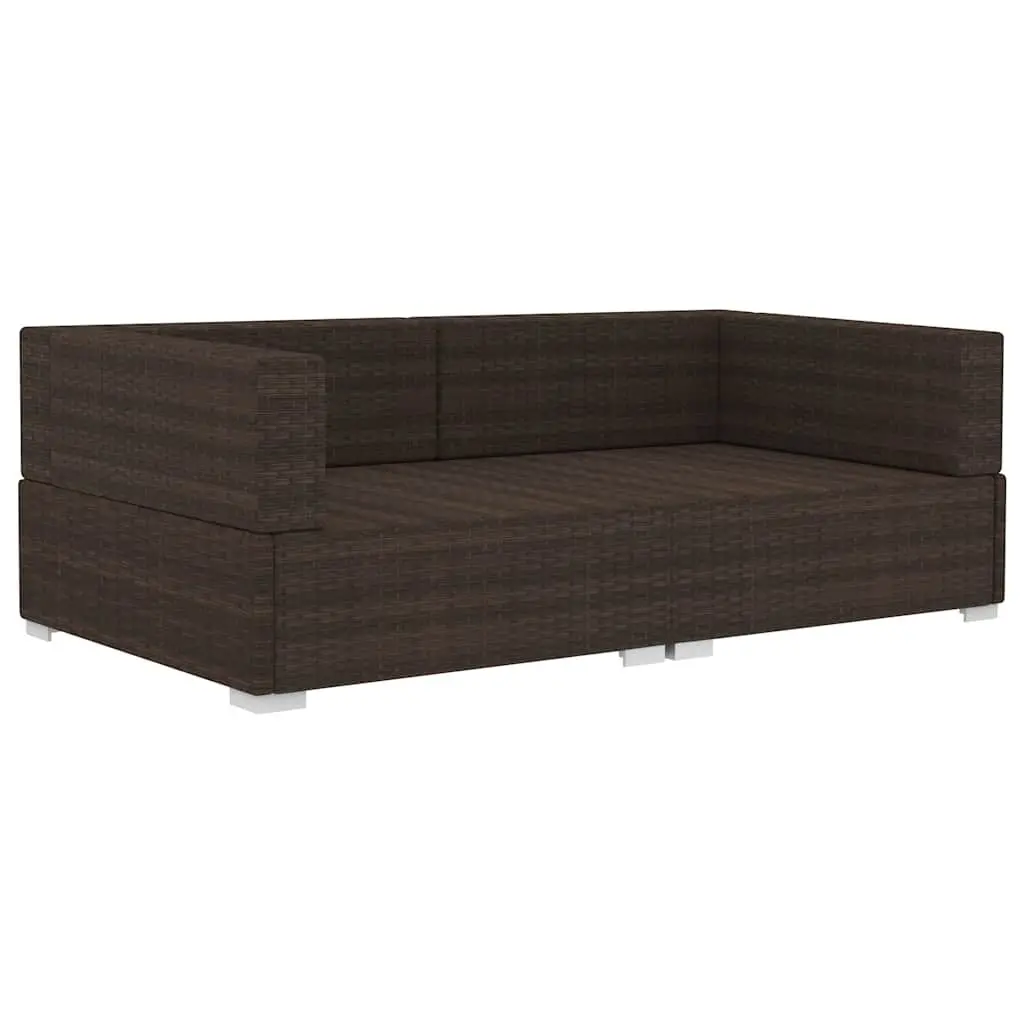 Outdoor Sectional Corner Seats 2 pcs Brown Rattan