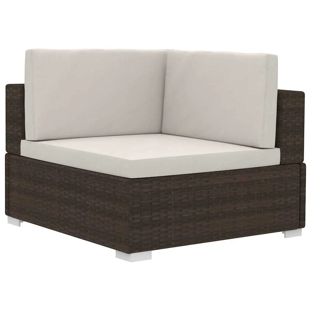 Outdoor Sectional Corner Seats 2 pcs Brown Rattan