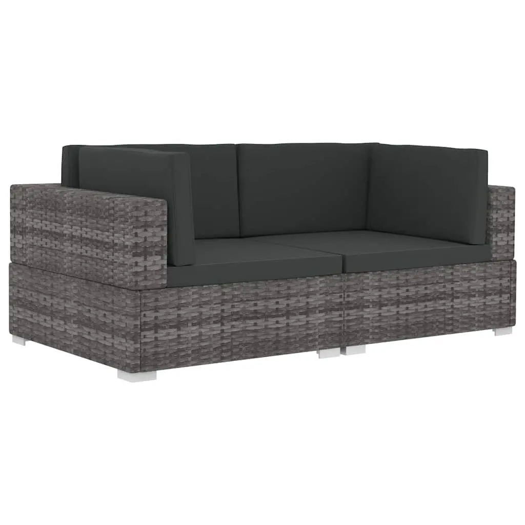 Outdoor Sectional Corner Chairs 2pcs Grey