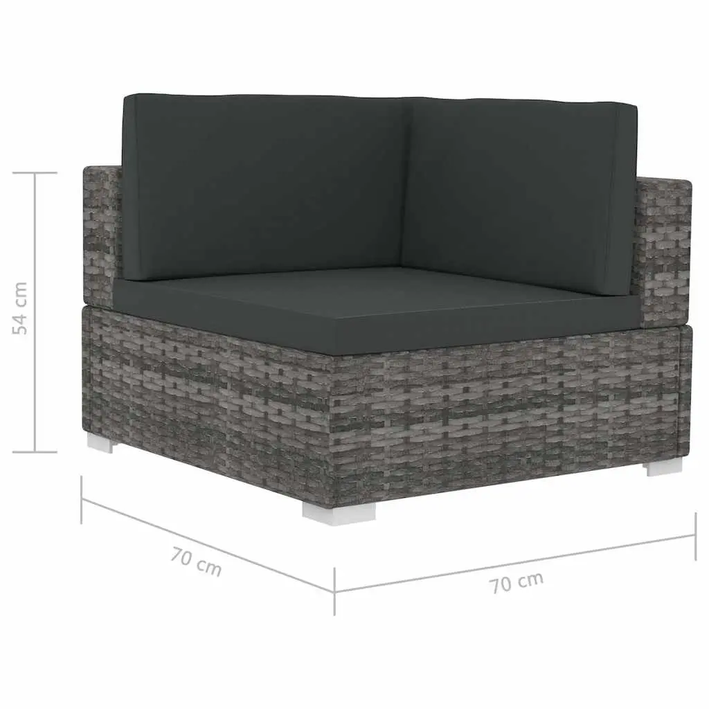 Outdoor Sectional Corner Chairs 2pcs Grey