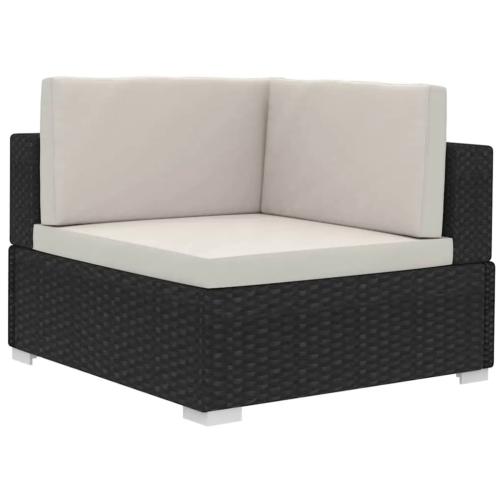 3-Piece Poly Rattan Garden Sofa Set